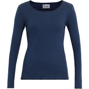 dunkelblaues langarmshirt aus wolle von jalfe